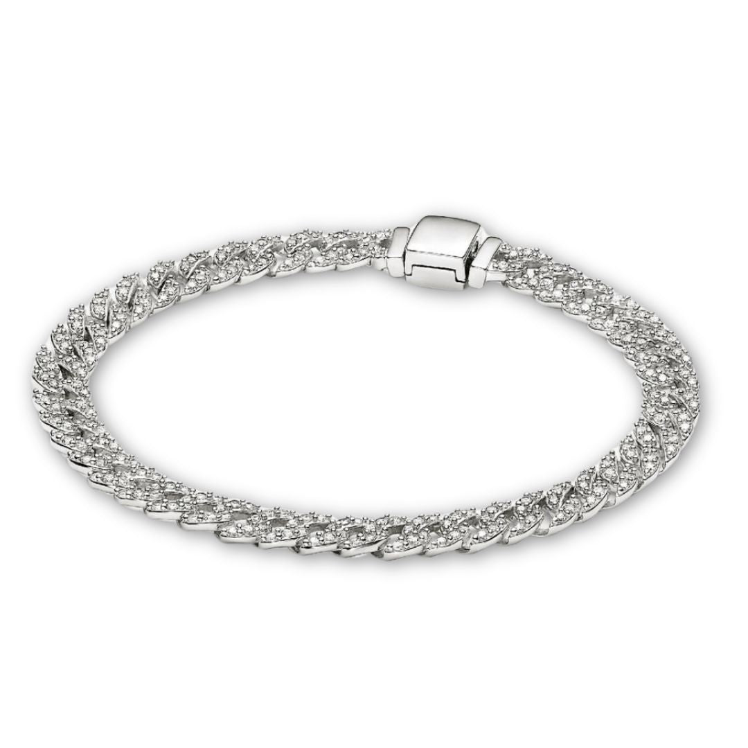 Pave Cuban Bracelet | Gold